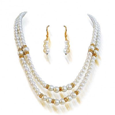 Designer Pearl Set with Necklace & Earrings
